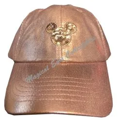 Disney Hat - Baseball Cap - Mickey Mouse Sequined - Rose Gold