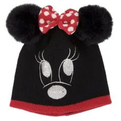 Disney Knit Hat - Minnie Mouse With Plush Ears And Bow - Youth