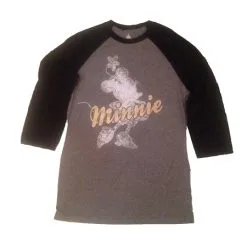 Disney Shirt For Women - Minnie Mouse Raglan Top - Gold Signature