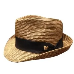Disney Hat - Fedora Hat - Mickey Mouse Band - Brown Wicker