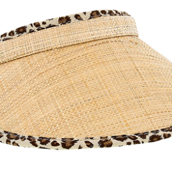 Disney Sun Visor Hat - Animal Print Trim - Straw