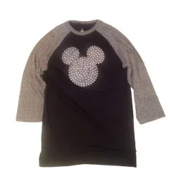 Disney Shirt For Women - Mickey Mouse Icon Dotted Raglan Top