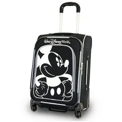 Disney Rolling Luggage - Mickey Mouse Design - Black And White - 20"