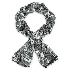 Disney Scarf - Filigree Mickey Mouse Icon - Black And White
