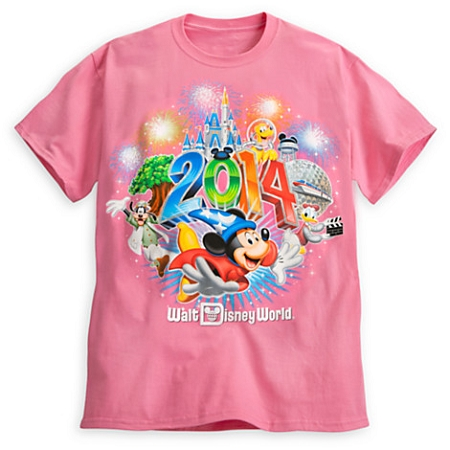 Disney Shirt For Adults - 2014 Sorcerer Mickey And Friends Tee - Pink 1 Disney Shirt For Adults - 2014 Sorcerer Mickey And Friends Tee - Pink
