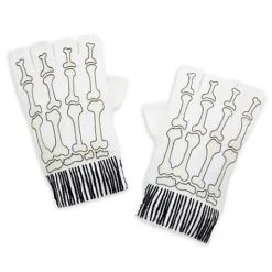Disney Knit Gloves - Jack Skellington Fingerless Gloves - White