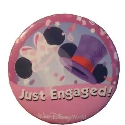 Disney Souvenir Button - Just Engaged - Ear Hats