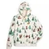 Disney Zip Up Hoodie For Women - Holiday Mickey & Friends - White