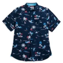 Disney Tommy Bahama Shirt For Men - Mickey Mouse Beach - Navy