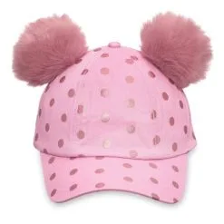 Disney Hat - Baseball Cap - Minnie Mouse Polka Dot Pom Pom - Pink