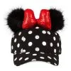 Disney Hat - Baseball Cap - Minnie Mouse Polka Dot Pom Pom - Black