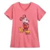 Disney Shirt For Women - Classic Mickey Mouse V-Neck - Red