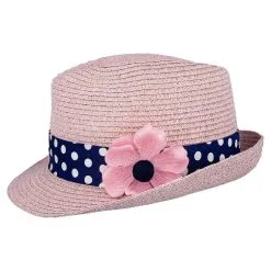 Disney Straw Fedora - Minnie Mouse With Flower - Youth