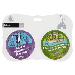Disney Souvenir Button Set - Mourning Person And De-Nile - Set Of 2