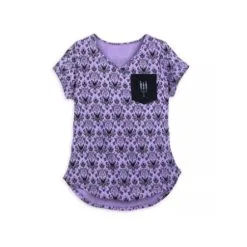 Disney Shirt For Women - The Haunted Mansion Wallpaper With Pocket