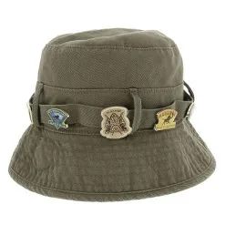 Disney Hat - Bucket Hat - Animal Kingdom Pin Hat - Tan