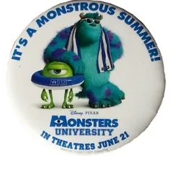 Disney Souvenir Button Pin - Monsters University - Mike & Sulley