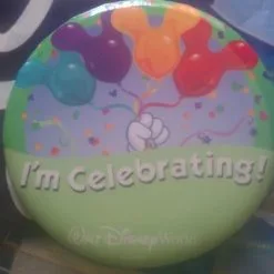Disney Souvenir Button - Mickey Mouse Balloons - I'm Celebrating