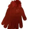 Disney Knit Gloves - Minnie Mouse Pom Poms - Red