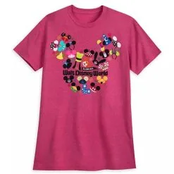Disney Adult Shirt - Ear Hat Collage - Walt Disney World - Red