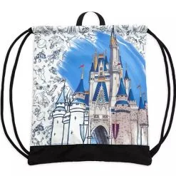 Disney Cinch Sack Bag - Ink & Paint - Cinderella Castle