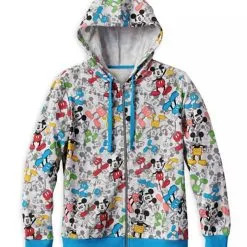 Disney Zip Hoodie For Women - Mickey Mouse All Over - Gray