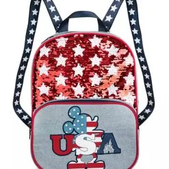 Disney Backpack Bag - Mickey Americana Reversible Sequin