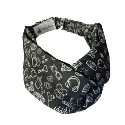 Disney Stretch Headband - Disney Park Icons - Black