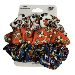 Disney Hair Scrunchies - Mickey Mouse And Friends - Pack Of 3