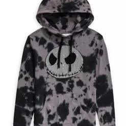 Disney Pullover Hoodie For Women - Jack Skellington Sequined - Tie-Dye