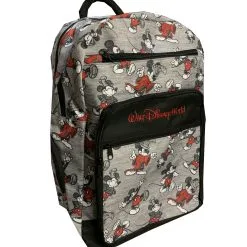 Disney Backpack Bag - Mickey Mouse Sketches - Gray & Black