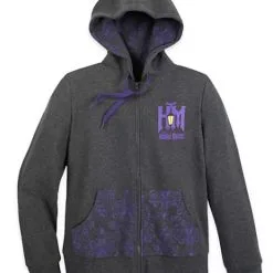 Disney Zip Up Hoodie For Women - The Haunted Mansion - Gray