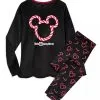 Disney Pajama Set For Women - Holiday Mickey Mouse Peppermint - Velour