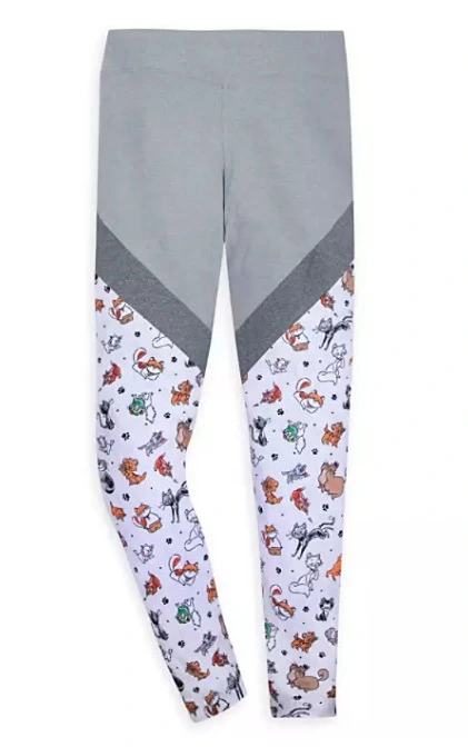 Disney Leggings For Women - Disney Cats - Gray & Purple 1 Disney Leggings For Women - Disney Cats - Gray & Purple