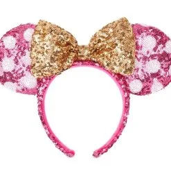 Disney Ears Headband - Minnie Mouse Sequined - Hot Pink & Gold