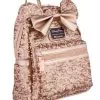 Disney Loungefly Backpack - Minnie Mouse - Sequined Rose Gold