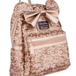 Disney Loungefly Backpack - Minnie Mouse - Sequined Rose Gold
