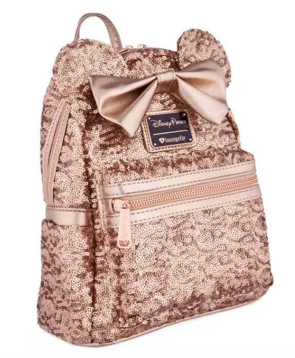 Disney Loungefly Backpack - Minnie Mouse - Sequined Rose Gold 1 Disney Loungefly Backpack - Minnie Mouse - Sequined Rose Gold