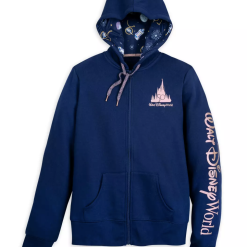 Disney Zip Up Hoodie For Women - 50th Anniversary - Blue