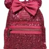 Disney Loungefly Backpack - Minnie Mouse Sequin - Bright Pink