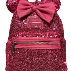 Disney Loungefly Backpack - Minnie Mouse Sequin - Bright Pink