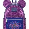 Disney Loungefly Backpack - Fantasyland Castle Sequin - Purple & Silver