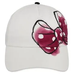 Disney Hat - Baseball Cap - Minnie Mouse Pink Bow - White