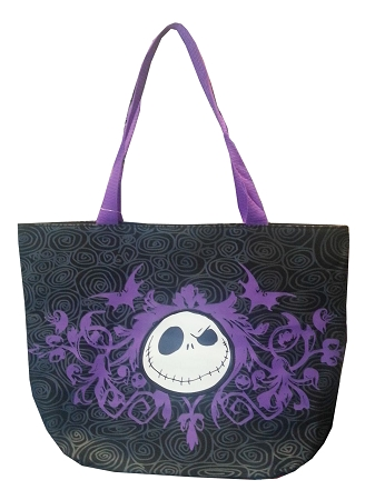 Disney Tote Bag - Jack Skellington Face - Purple & Black 1 Disney Tote Bag - Jack Skellington Face - Purple & Black