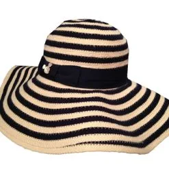 Disney Sun Hat For Women - Mickey Mouse Striped - Blue And White